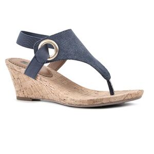 White Mountain Aida Thong Sandal Wedge